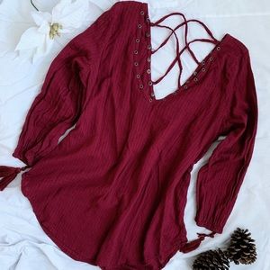 Ribbed cross back blouse